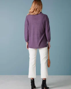 Bellerose Gilets Et Cardigans|Gilet 100% Lin Alin violet