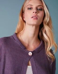 Bellerose Gilets Et Cardigans|Gilet 100% Lin Alin violet