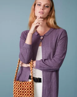 Bellerose Gilets Et Cardigans|Gilet 100% Lin Alin violet