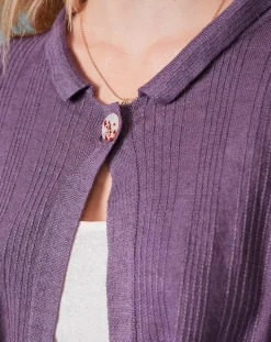 Bellerose Gilets Et Cardigans|Gilet 100% Lin Alin violet