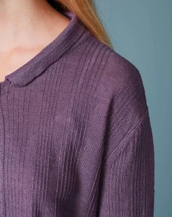 Bellerose Gilets Et Cardigans|Gilet 100% Lin Alin violet
