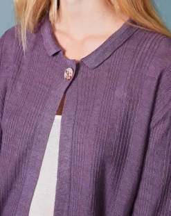 Bellerose Gilets Et Cardigans|Gilet 100% Lin Alin violet