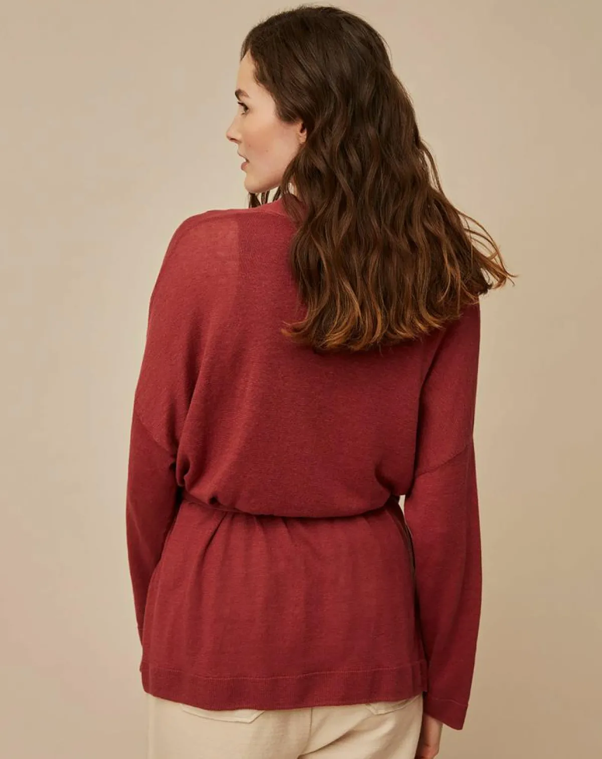 Harris Wilson Gilets Et Cardigans|Gilet 100% Lin Therence terracotta