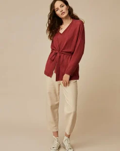 Harris Wilson Gilets Et Cardigans|Gilet 100% Lin Therence terracotta