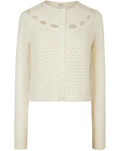 Manoush Gilets Et Cardigans|Gilet ajouré Pointelle écru