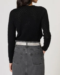 Manoush Gilets Et Cardigans|Gilet ajouré Pointelle noir