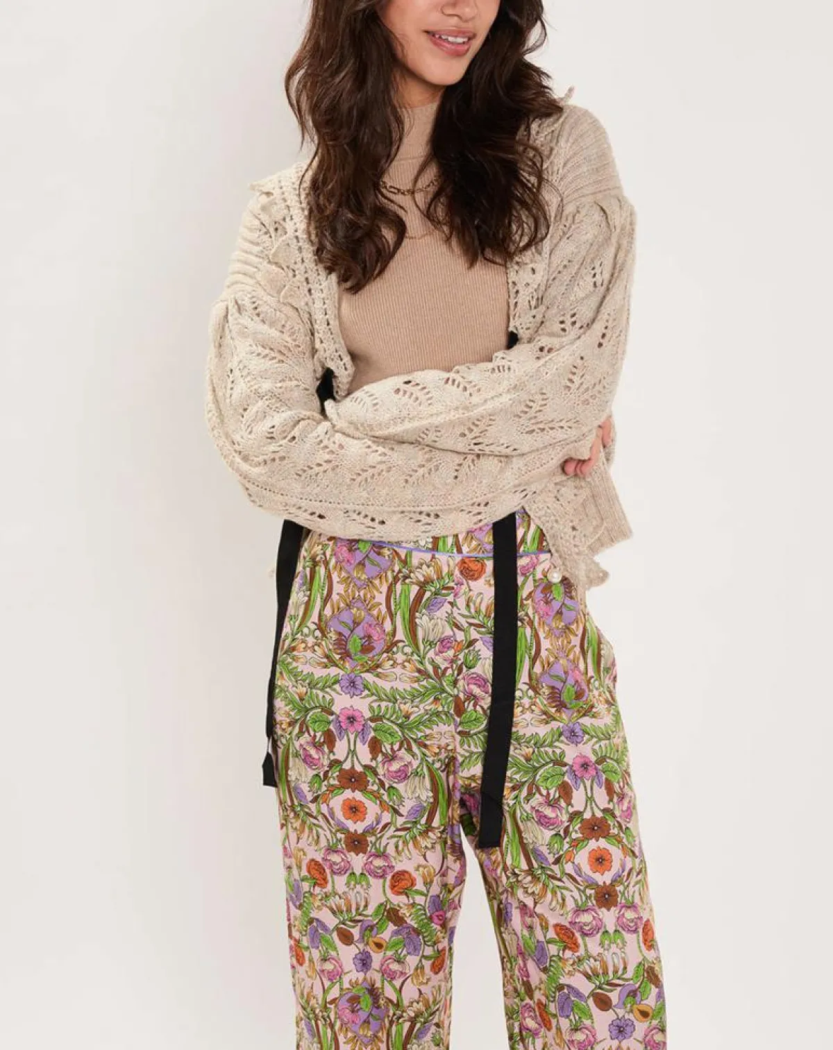 Manoush Gilets Et Cardigans|Gilet ajouré Vintage beige