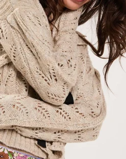 Manoush Gilets Et Cardigans|Gilet ajouré Vintage beige