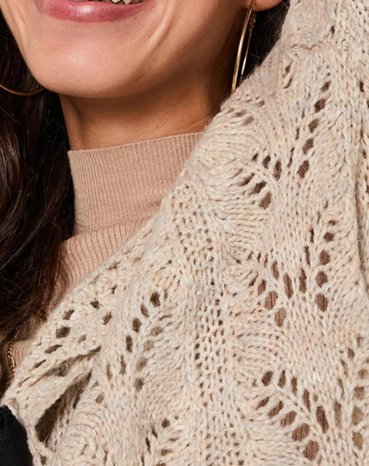 Manoush Gilets Et Cardigans|Gilet ajouré Vintage beige