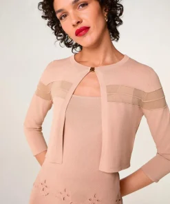 Rodier Gilets Et Cardigans|Gilet Albertine col rond rose poudre