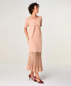 Rodier Gilets Et Cardigans|Gilet Allison col rond rose poudre