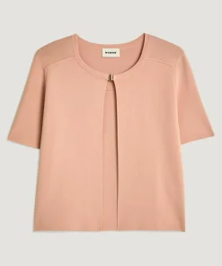 Rodier Gilets Et Cardigans|Gilet Allison col rond rose poudre