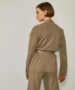 Rodier Gilets Et Cardigans|Gilet Anna ceinture amovible marron camel