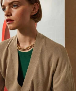 Rodier Gilets Et Cardigans|Gilet Anna ceinture amovible marron camel