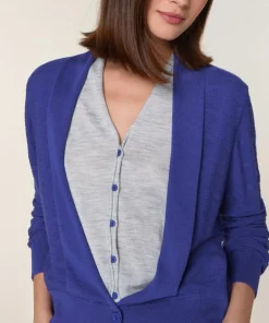 Rodier Gilets Et Cardigans|Gilet Athéna 100% Laine 2 en 1 bleu outremer