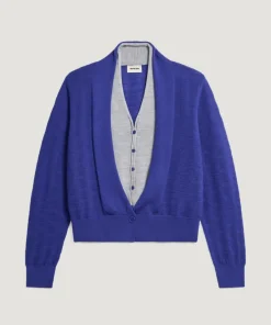 Rodier Gilets Et Cardigans|Gilet Athéna 100% Laine 2 en 1 bleu outremer