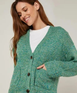 Rodier Gilets Et Cardigans|Gilet Brenda col V chiné vert