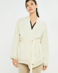 Lauren Vidal Gilets Et Cardigans|Gilet ceinturé Ciara crème