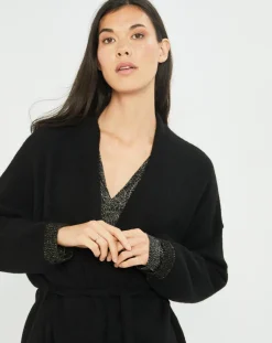 Lauren Vidal Gilets Et Cardigans|Gilet ceinturé Ciara noir