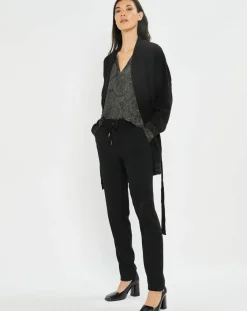 Lauren Vidal Gilets Et Cardigans|Gilet ceinturé Ciara noir