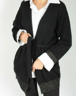 Lauren Vidal Gilets Et Cardigans|Gilet ceinturé Ciara noir