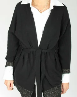 Lauren Vidal Gilets Et Cardigans|Gilet ceinturé Ciara noir