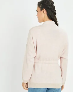 Lauren Vidal Gilets Et Cardigans|Gilet ceinturé Ciara rose