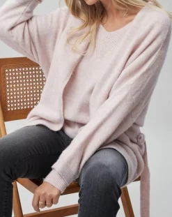 Lauren Vidal Gilets Et Cardigans|Gilet ceinturé Ciara rose