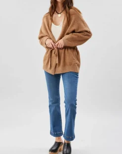 Lauren Vidal Gilets Et Cardigans|Gilet ceinturé Ciara santal