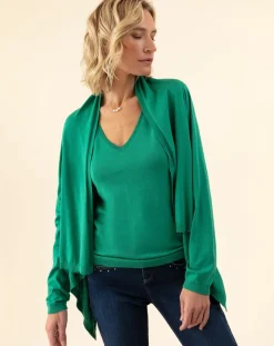 Bleu Blanc Rouge Gilets Et Cardigans|Gilet Charmant vert