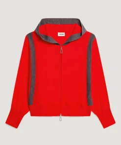 Rodier Gilets Et Cardigans|Gilet Chrystelle 100% Laine Laine Bi-Couleur orange