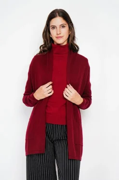 C&Jo Gilets Et Cardigans|Gilet col châle bordeaux