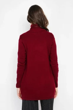 C&Jo Gilets Et Cardigans|Gilet col châle bordeaux