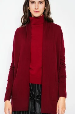 C&Jo Gilets Et Cardigans|Gilet col châle bordeaux