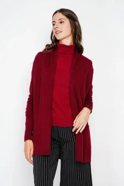 C&Jo Gilets Et Cardigans|Gilet col châle bordeaux