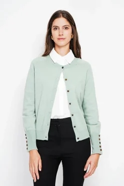 Assuili Gilets Et Cardigans|Gilet col ras du cou jade