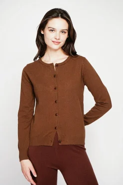 C&Jo Gilets Et Cardigans|Gilet col ras du cou marron