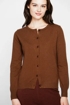 C&Jo Gilets Et Cardigans|Gilet col ras du cou marron