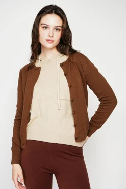 C&Jo Gilets Et Cardigans|Gilet col ras du cou marron