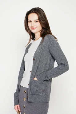 C&Jo Gilets Et Cardigans|Gilet col v boutonné loup