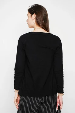 C&Jo Gilets Et Cardigans|Gilet col v boutonné noir