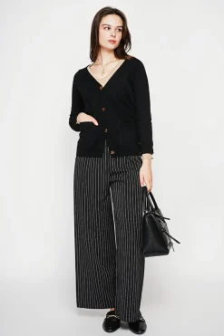 C&Jo Gilets Et Cardigans|Gilet col v boutonné noir