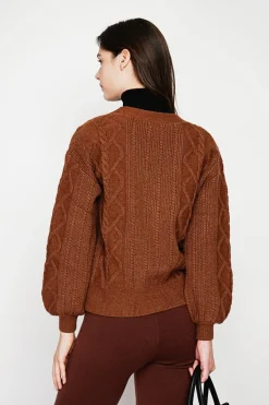 C&Jo Gilets Et Cardigans|Gilet col v marron