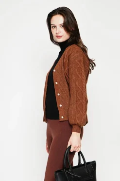 C&Jo Gilets Et Cardigans|Gilet col v marron