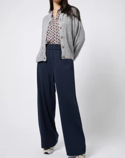 Esprit Gilets Et Cardigans|Gilet court en Maille mélangée dentelle gris moyen