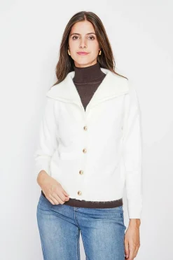 C&Jo Gilets Et Cardigans|Gilet double col naturel