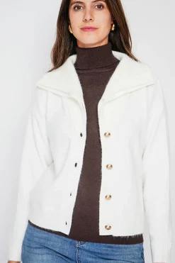 C&Jo Gilets Et Cardigans|Gilet double col naturel