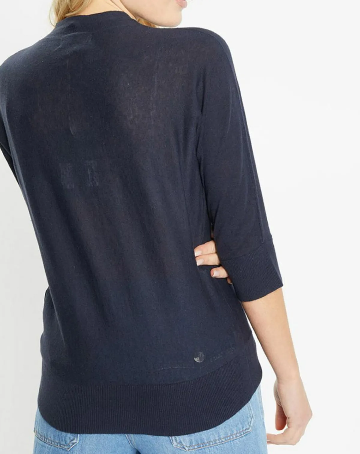 Jodhpur Gilets Et Cardigans|Gilet droit en Lin & Coton Mimosa bleu marine