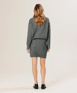 Rodier Gilets Et Cardigans|Gilet Eden en laine & Cachemire boutonné col V gris chiné