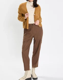 Marc O'Polo Gilets Et Cardigans|Gilet en Alpaga & Laine mélangés 3 Boutons kaki marron